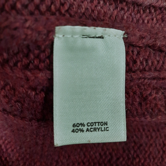 Caslon Burgundy Cardigan Sweater, Petite XL - Picture 3 of 5